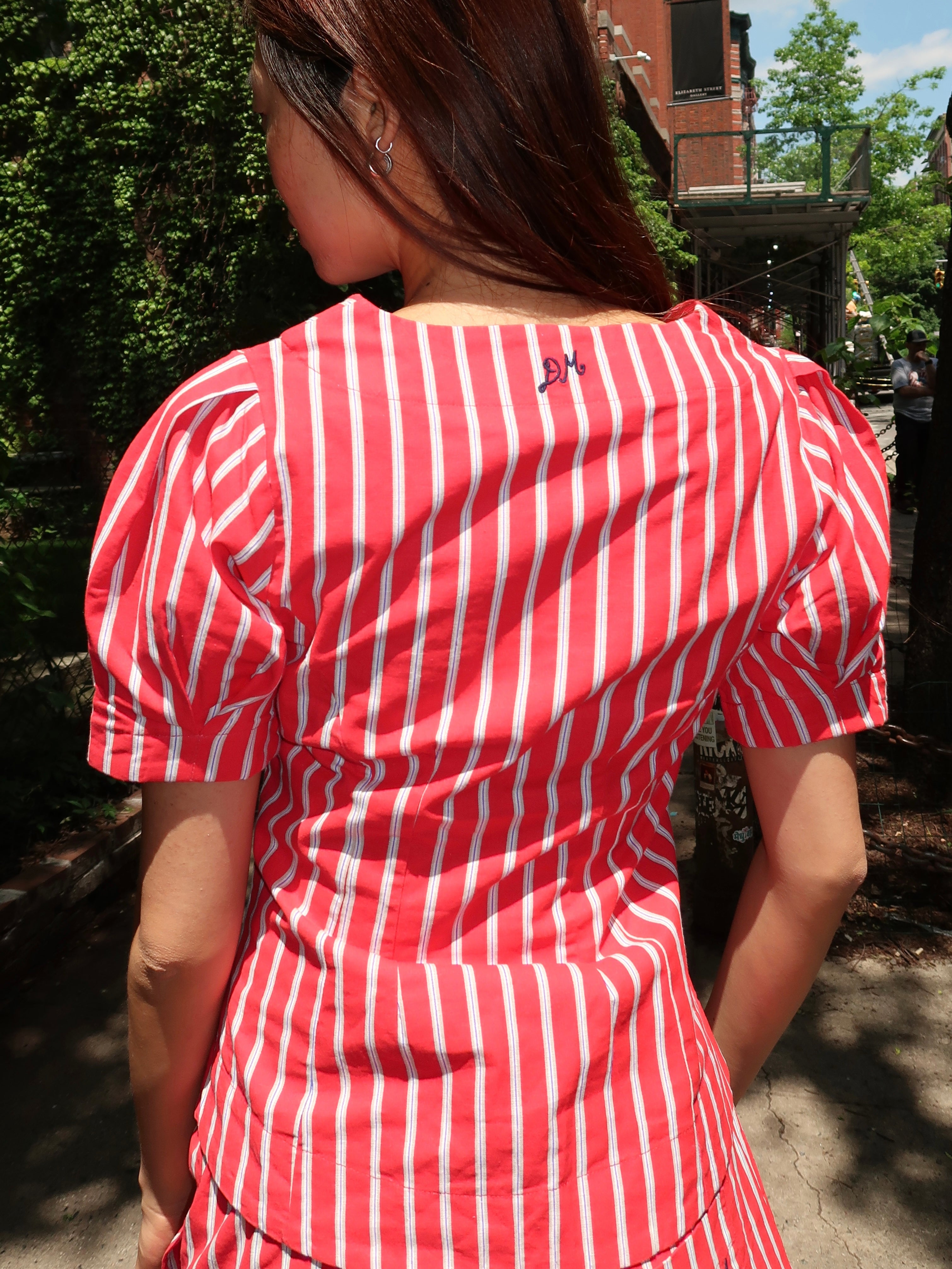 Shell Blouse in Red Stripe