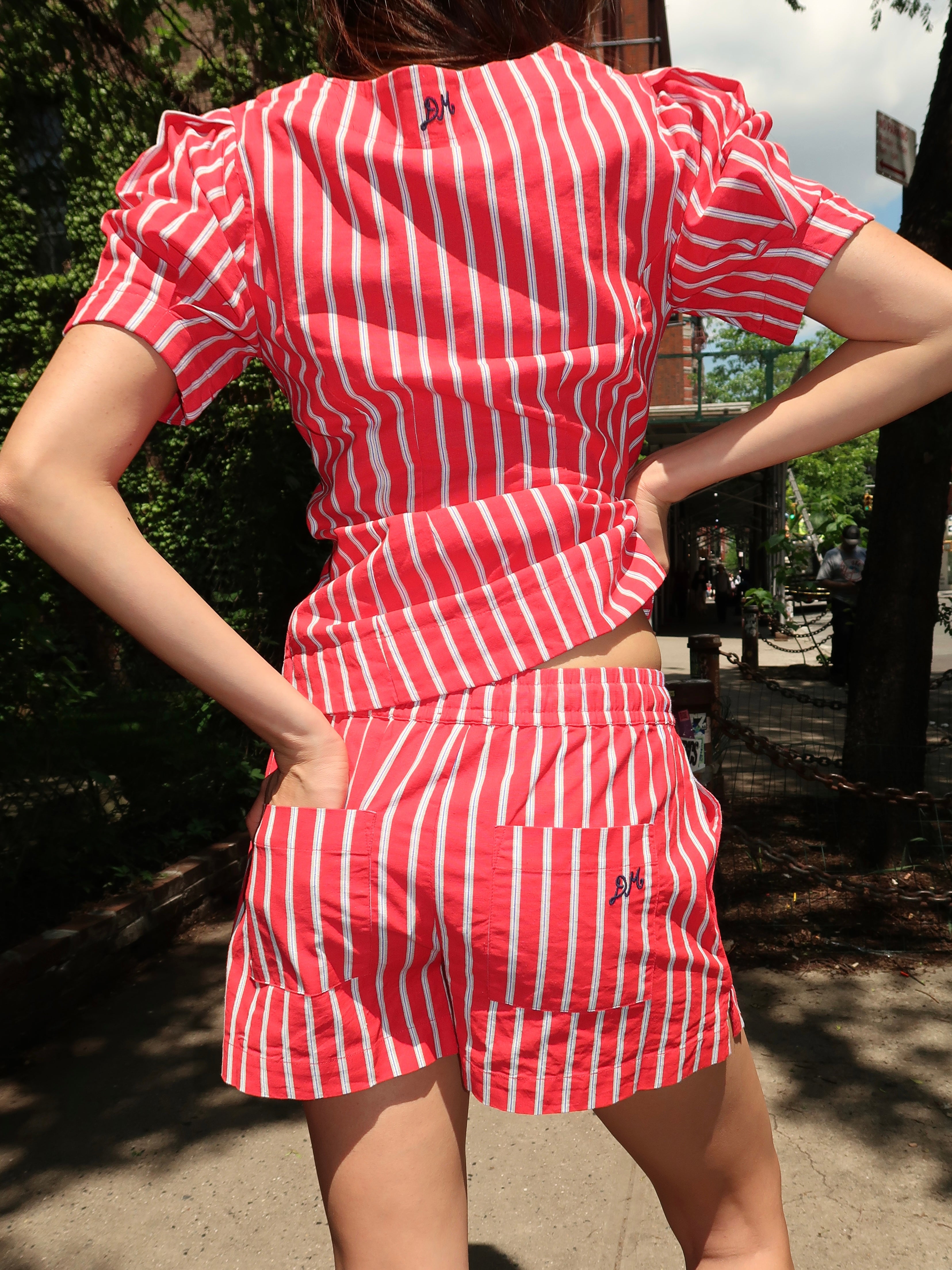 Krissy Boxer Short in Red Stripe