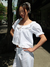 Harling Broderie Blouse in White