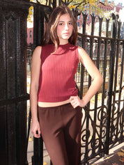 Sweater Rib Shell in Oxblood