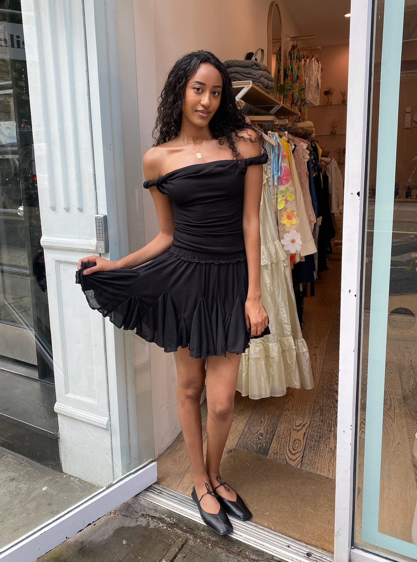 Rain Mini Skirt in Black