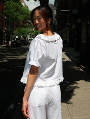 Harling Broderie Blouse in White