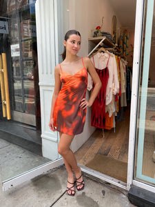 Cami Slip Mini Dress in Floral Shadow