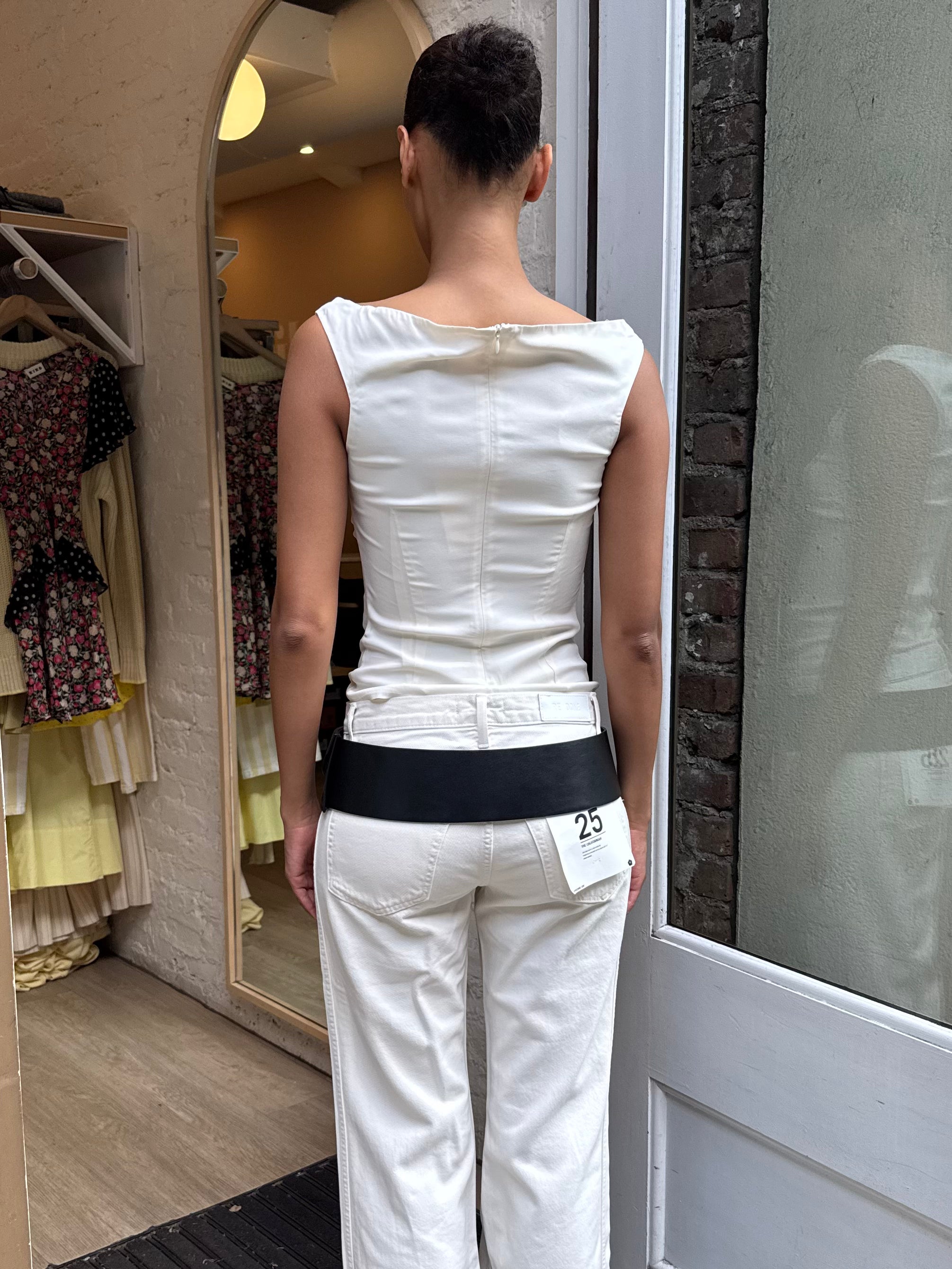 Slim Bateau Top in Off-White