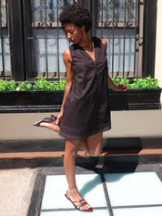 Dion Mini Dress in Fiore Lace Black