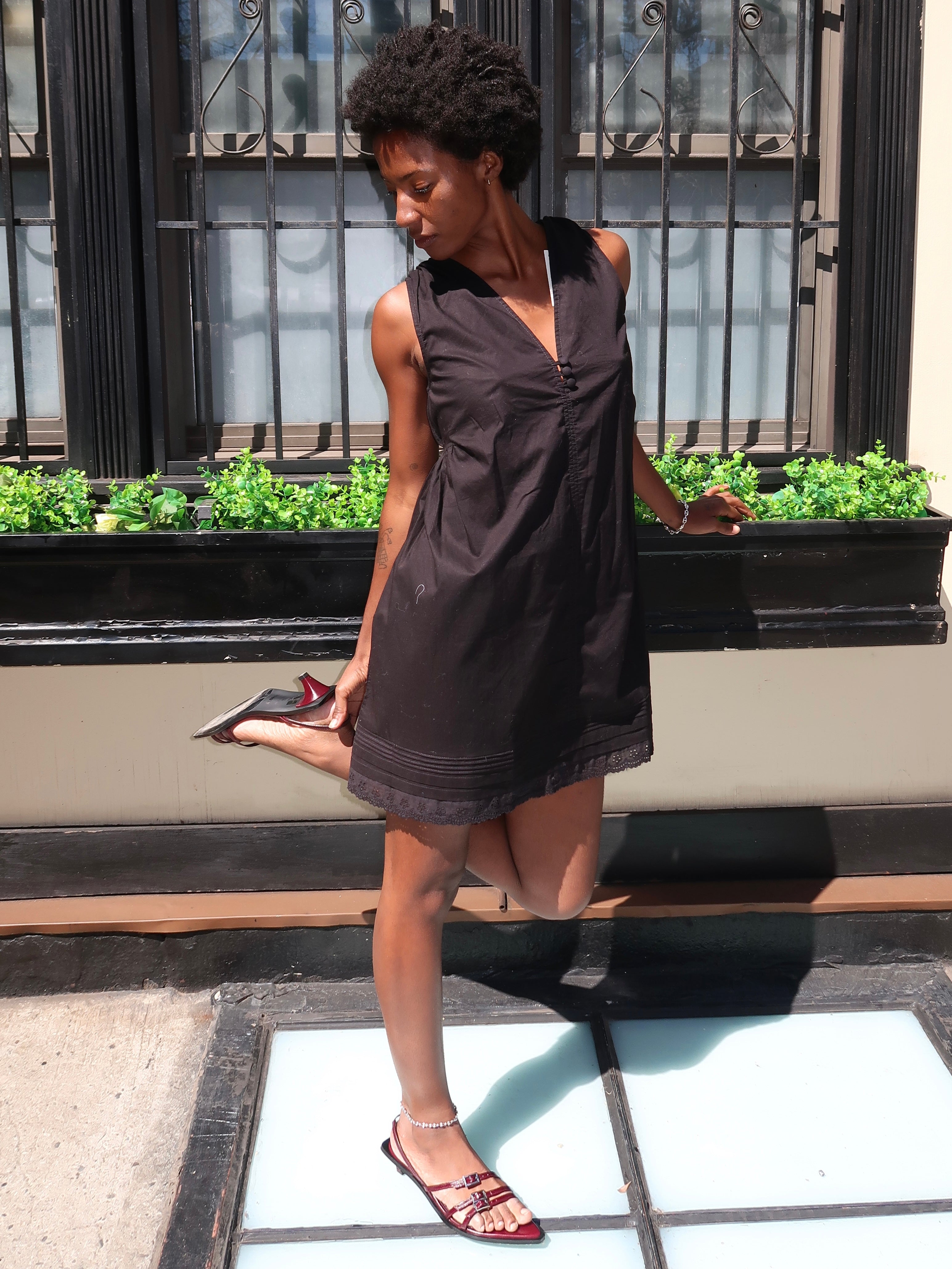 Dion Mini Dress in Fiore Lace Black