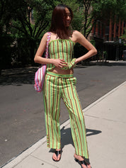 Ritik Trouser in Tropical Business Stripe Lime