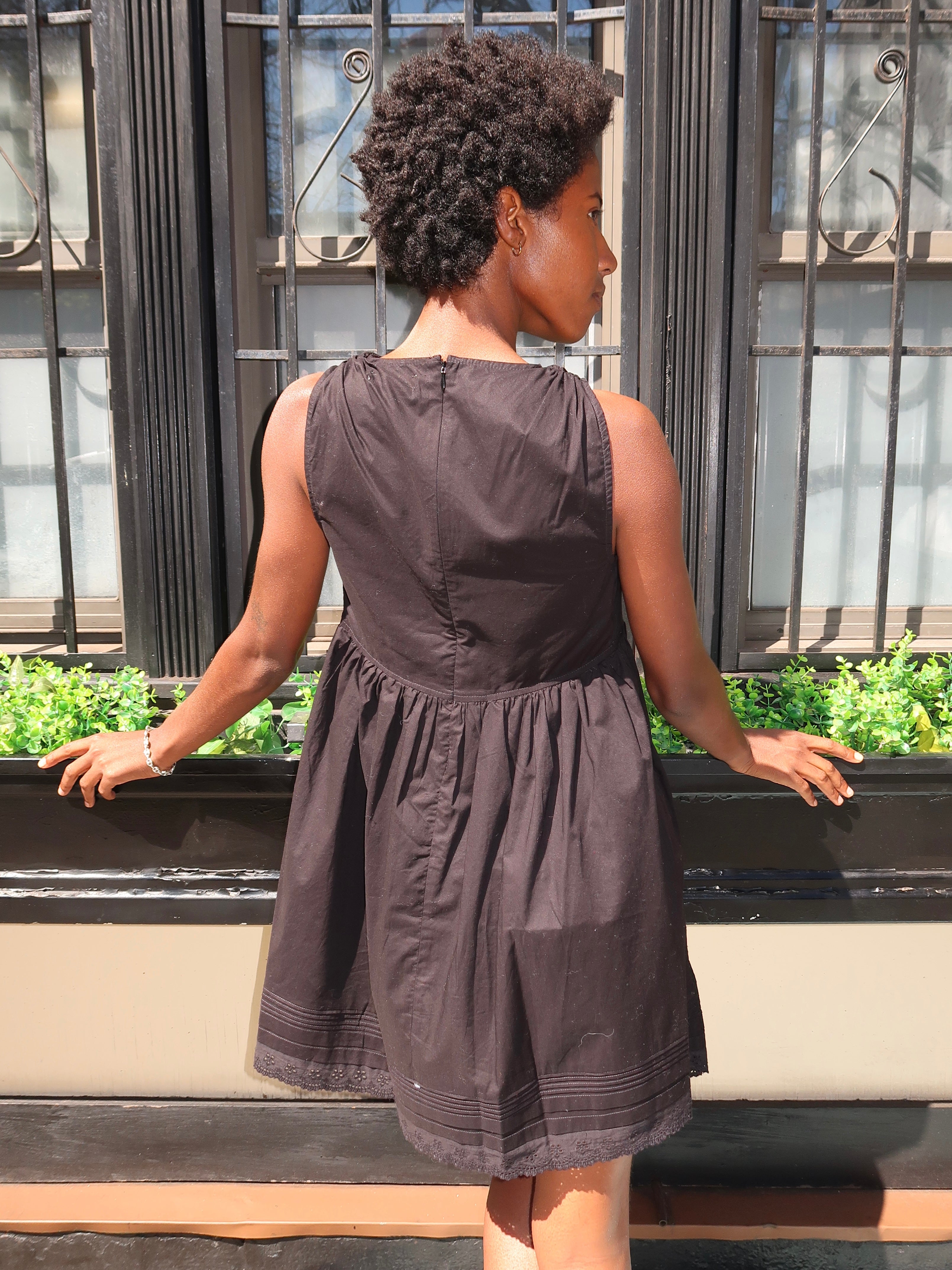 Dion Mini Dress in Fiore Lace Black