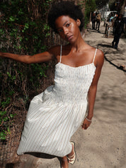 Araceli Maxi Dress in Fiori Stripe Lemon