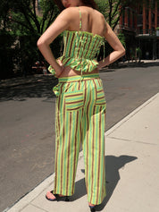 Ritik Trouser in Tropical Business Stripe Lime