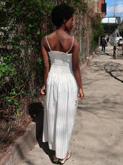 Araceli Maxi Dress in Fiori Stripe Lemon