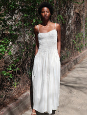 Araceli Maxi Dress in Fiori Stripe Lemon