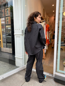 Pop Button Down in Jet