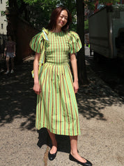 Becca Midi Dress in Tropical Business Stripe