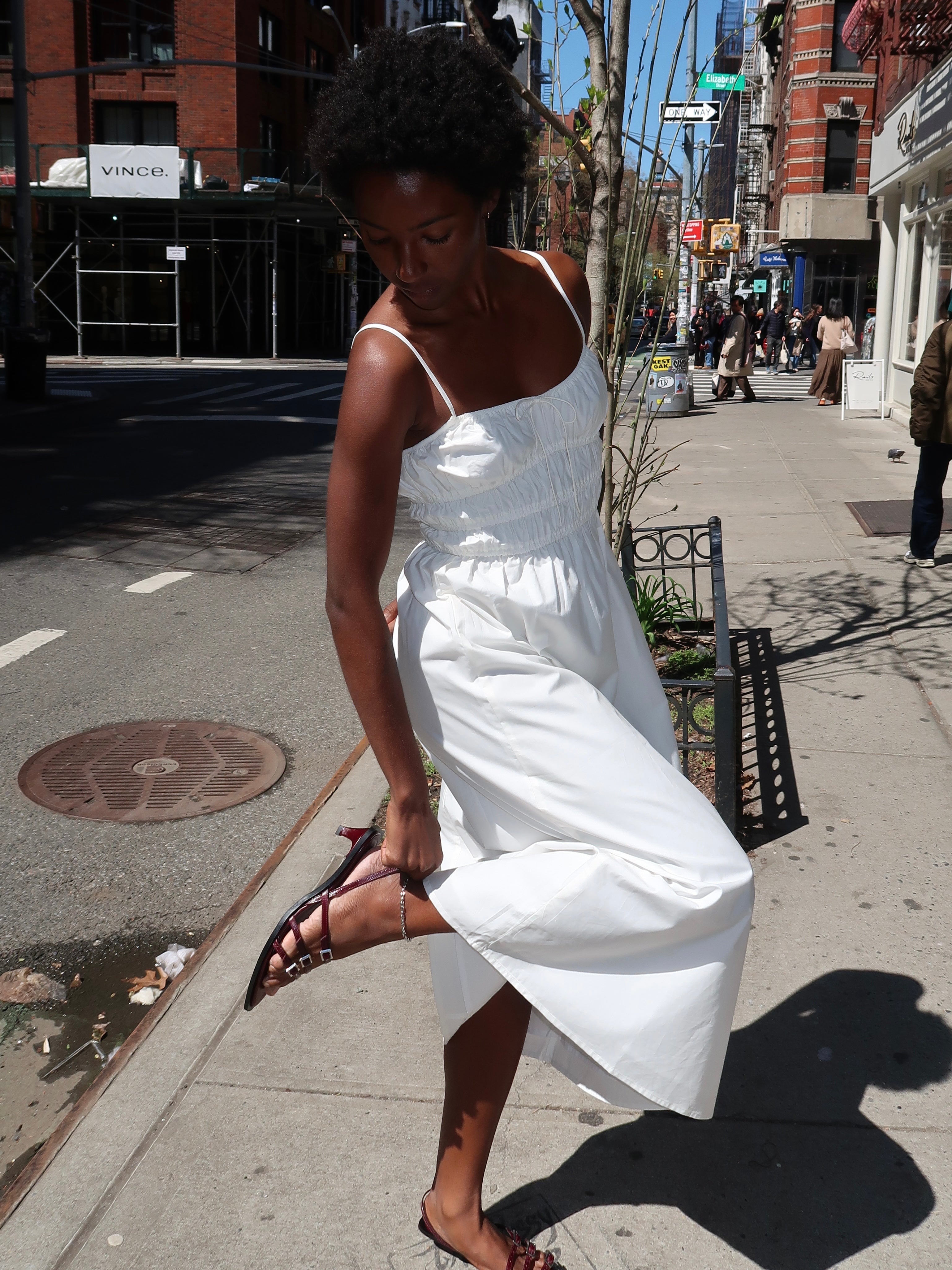 Marianne Midi Dress in White