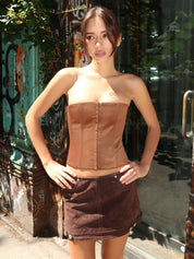 Satin Corset in Brown