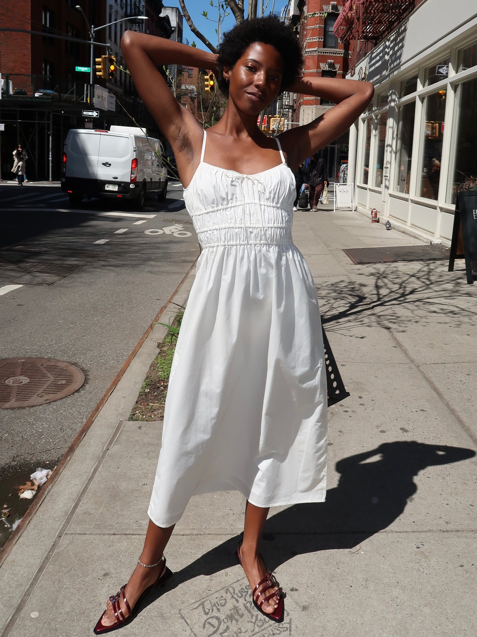 Marianne Midi Dress in White