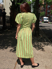 Becca Midi Dress in Tropical Business Stripe