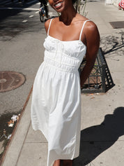 Marianne Midi Dress in White