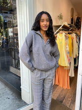 Load image into Gallery viewer, Teya Half Zip Rib Knit in Heather Grey
