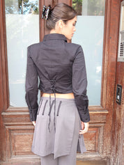 Bestie Ruched Blouse in Black