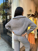 Load image into Gallery viewer, Teya Half Zip Rib Knit in Heather Grey
