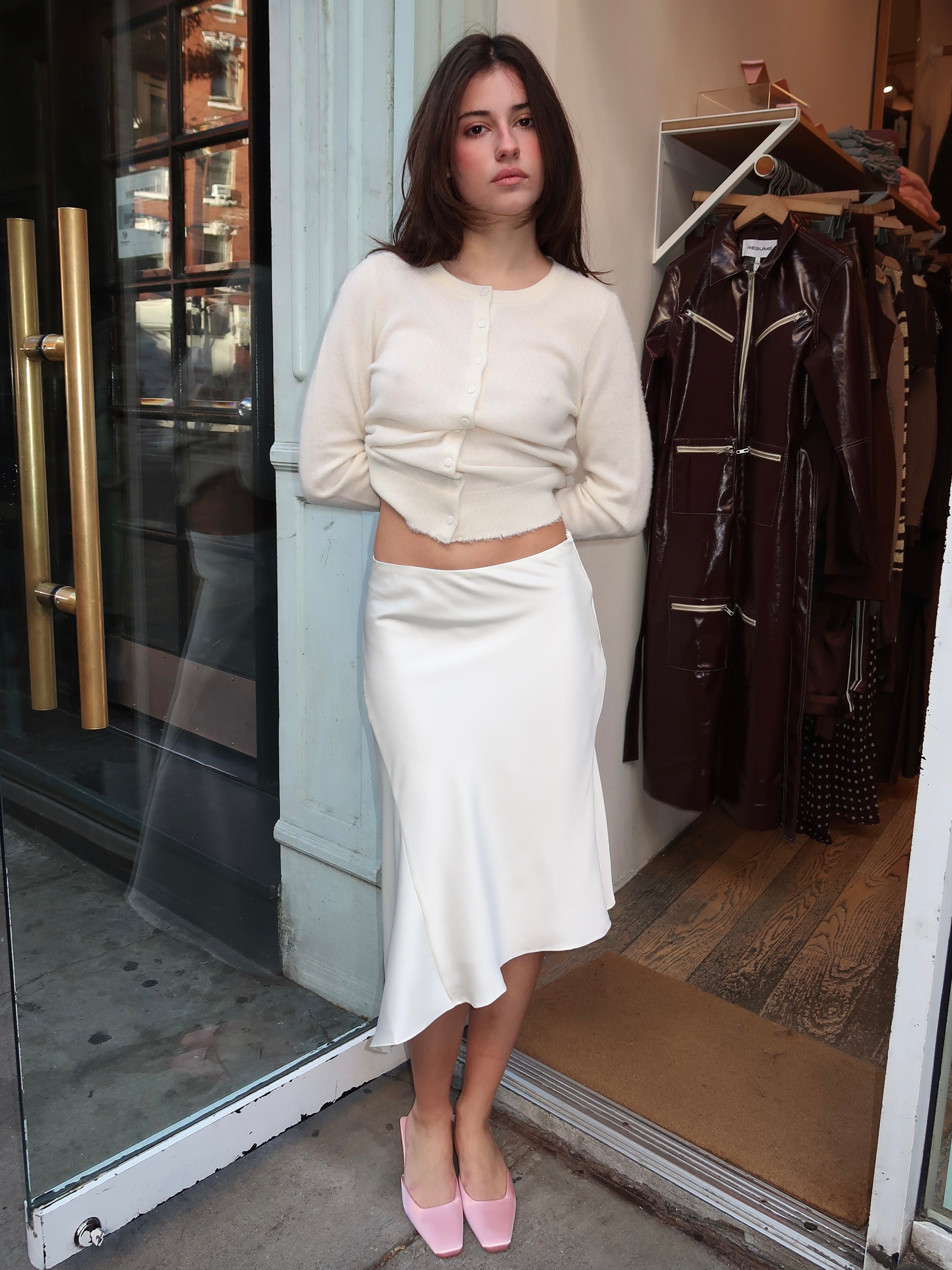 Berlin Midi Skirt in Ivory