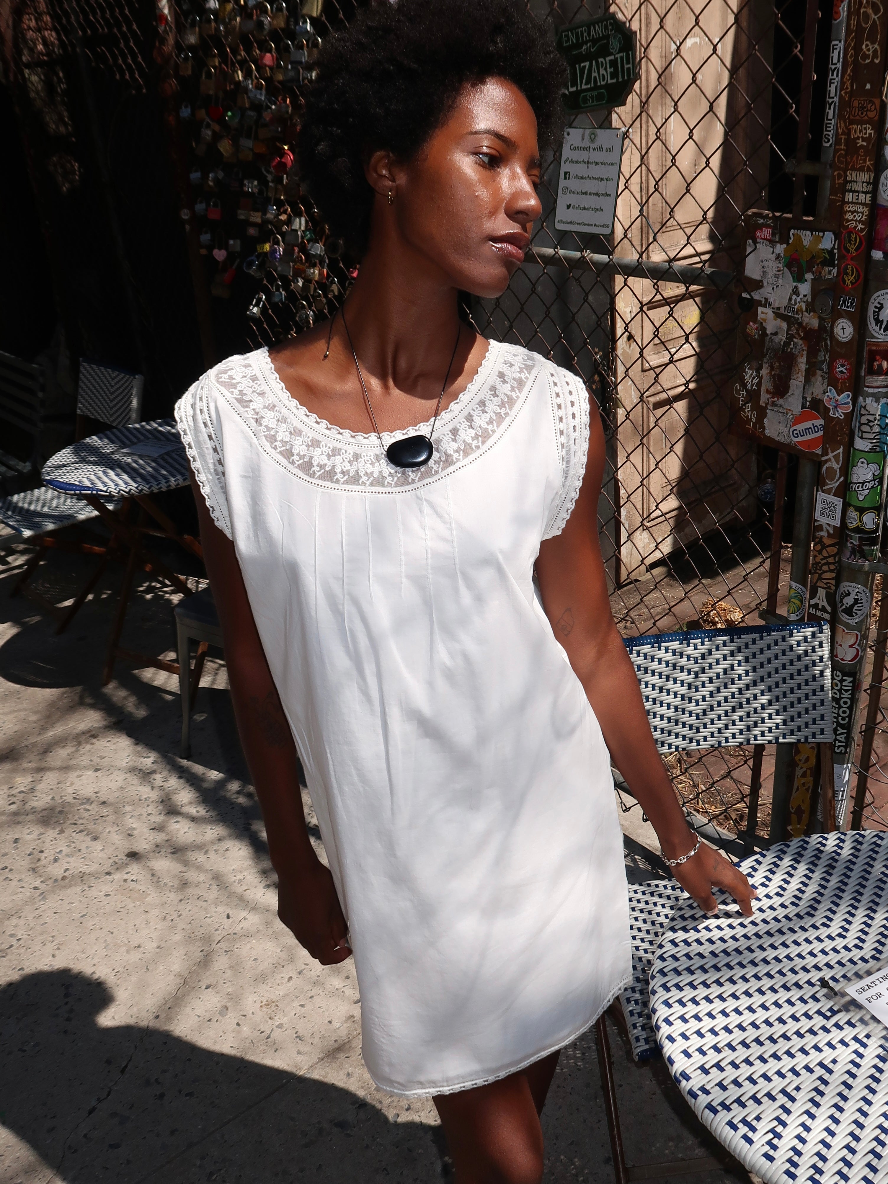 Danielle Mini Dress in Vintage White