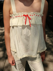 Tula Wide Strap Smock Cami in Butter/Red
