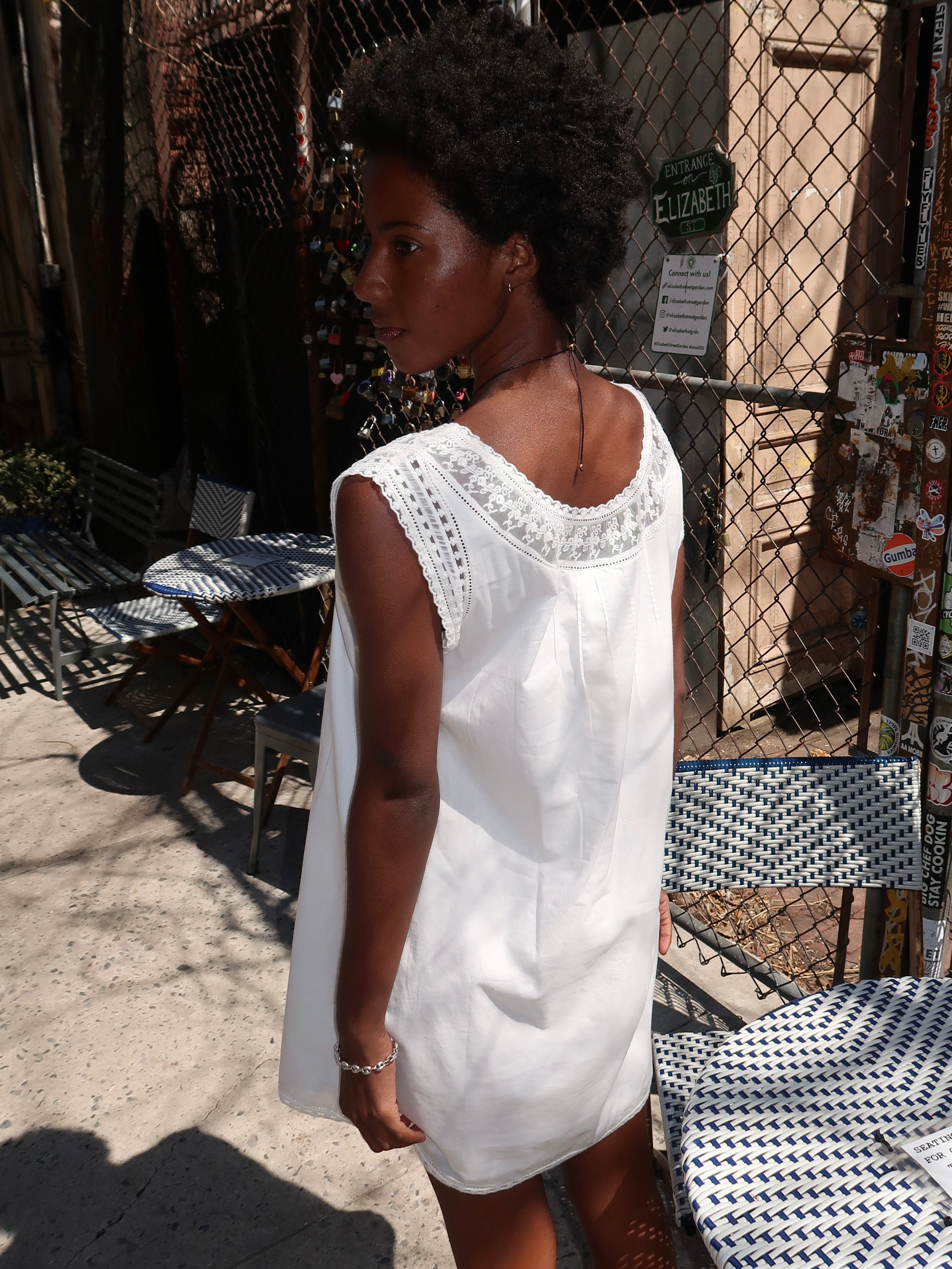 Danielle Mini Dress in Vintage White