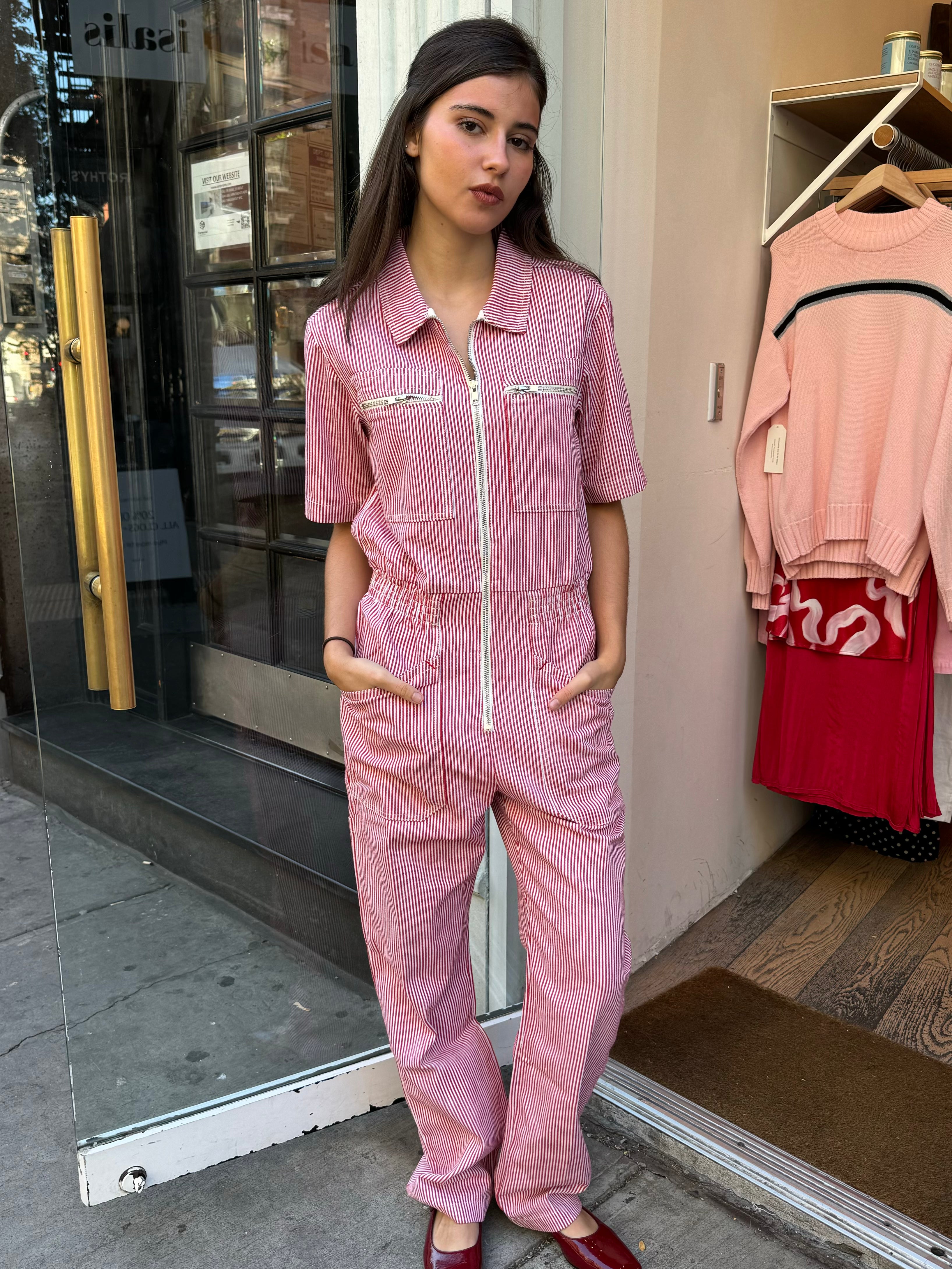 Danny SS Boilersuit in Red Stripe – Isalis