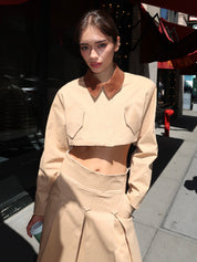 Park Walk Crop Jacket in Tan