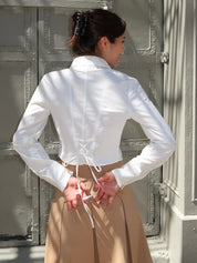 Bestie Ruched Blouse in White