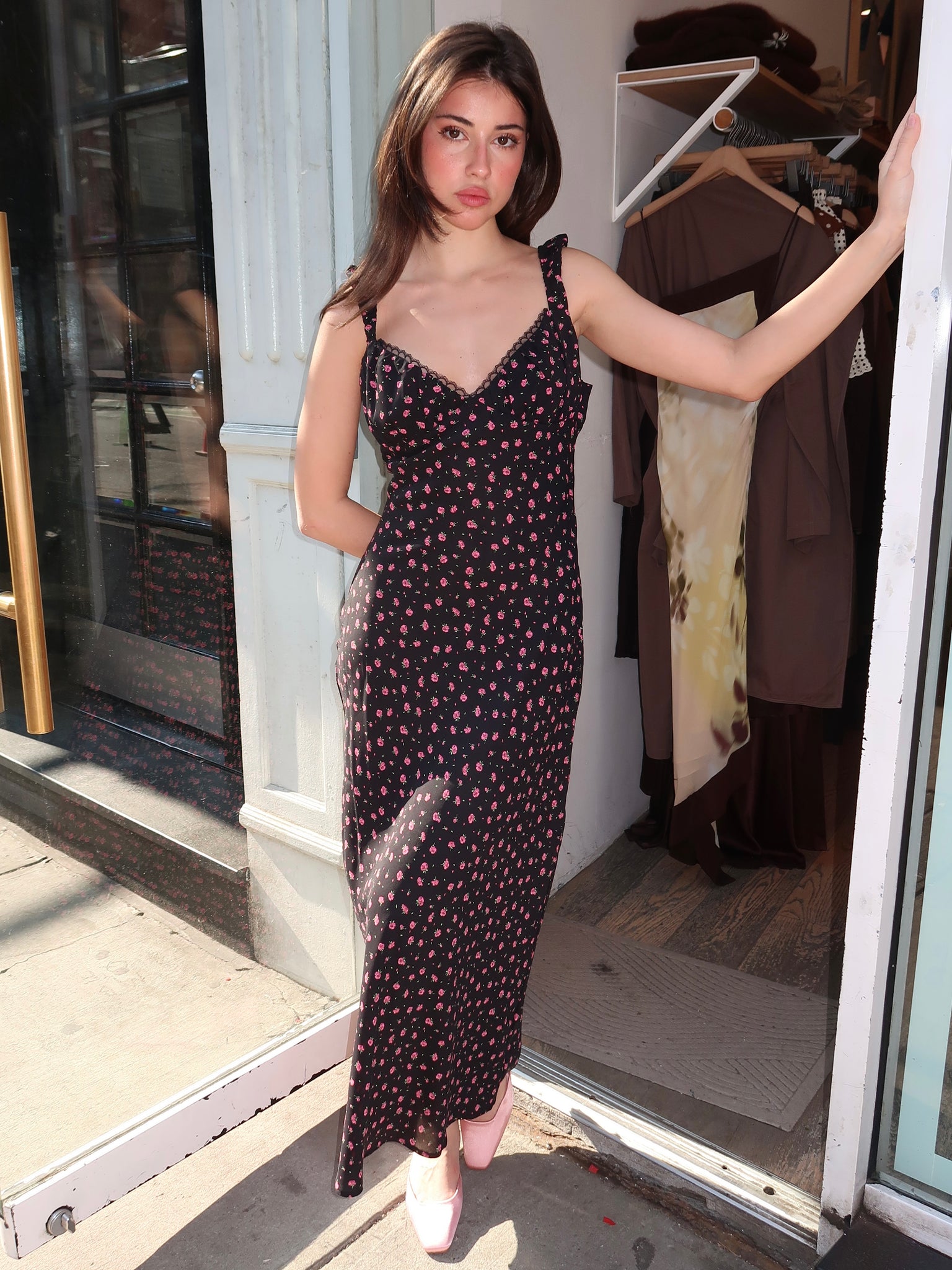 Nia Maxi Dress in Black Floral Isalis Nia Maxi Dress in Black Floral Isalis