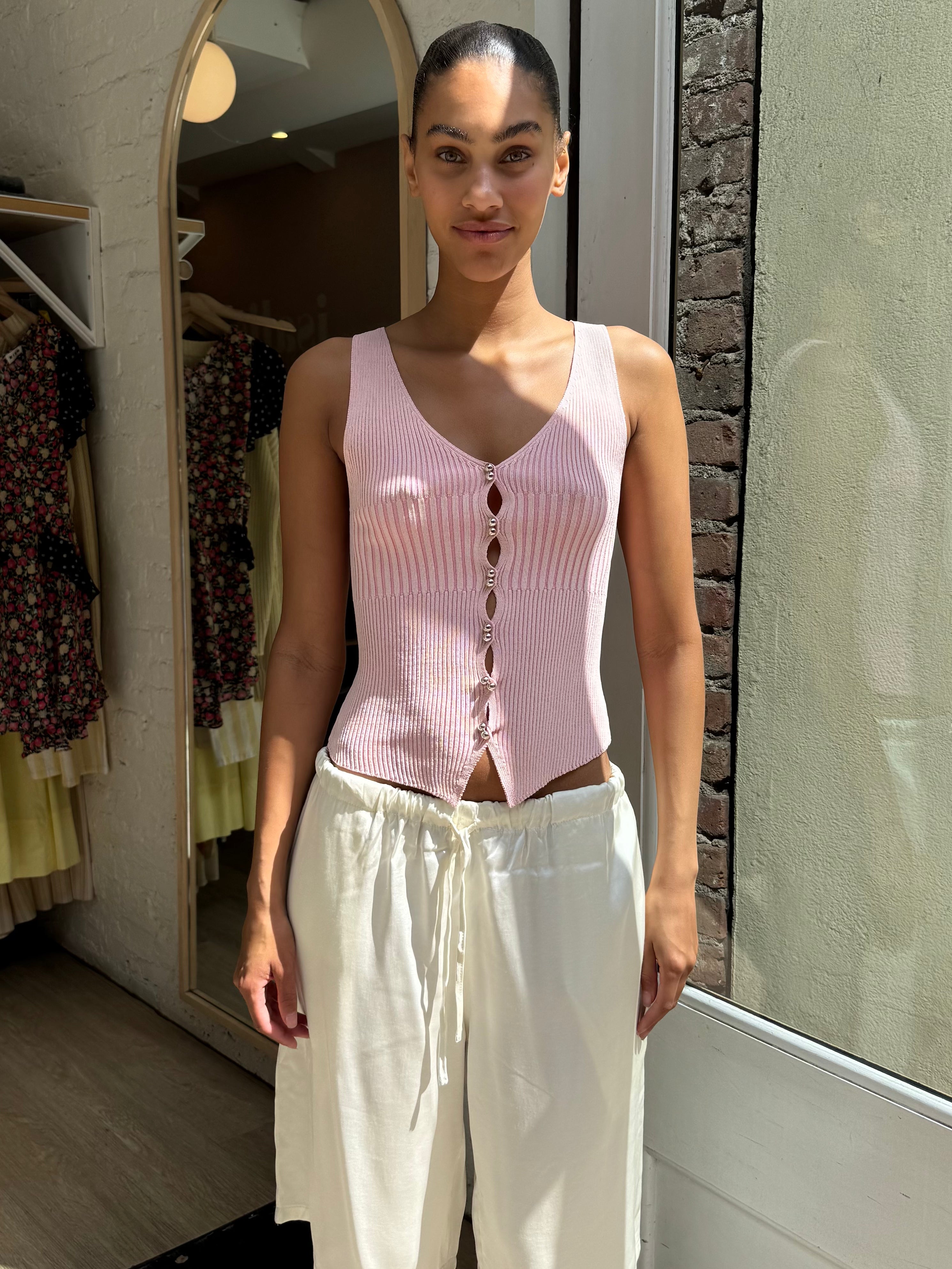 Chloe Knit Tank in Azalea