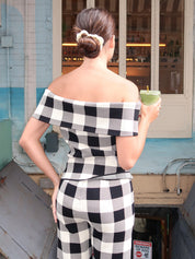 Pippa Strapless Top in Heritage Plaid