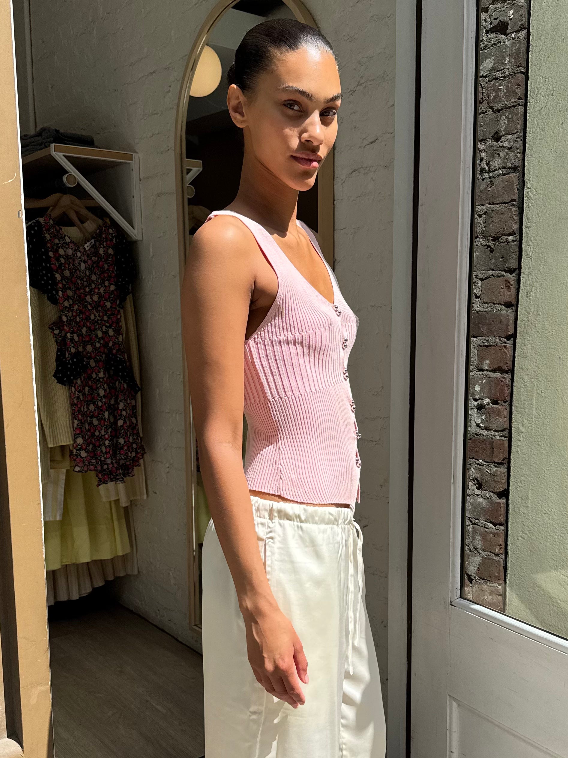Chloe Knit Tank in Azalea