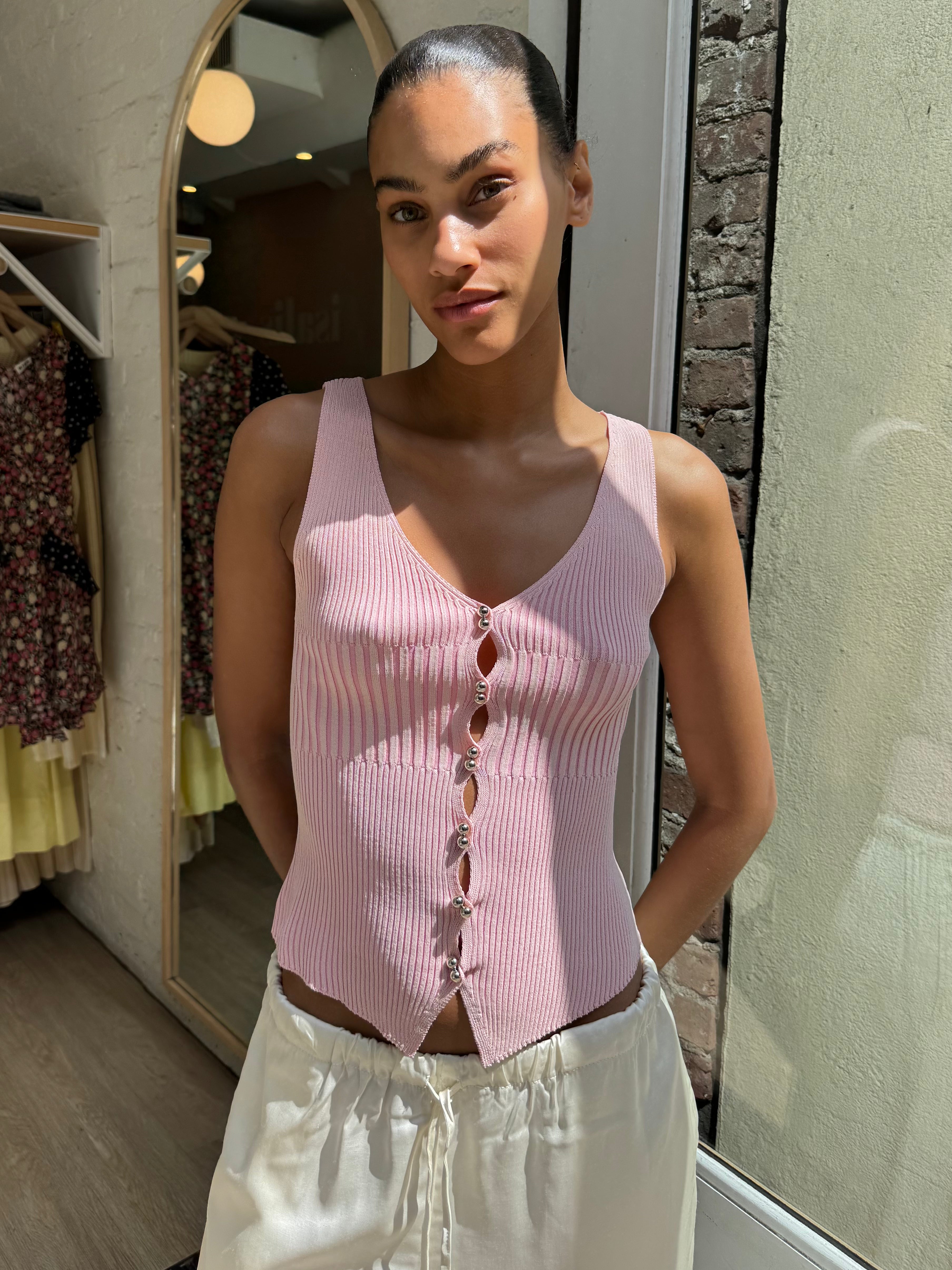 Chloe Knit Tank in Azalea