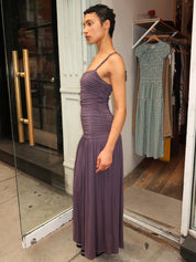 Arcadia Ruched Maxi Dress in Ink