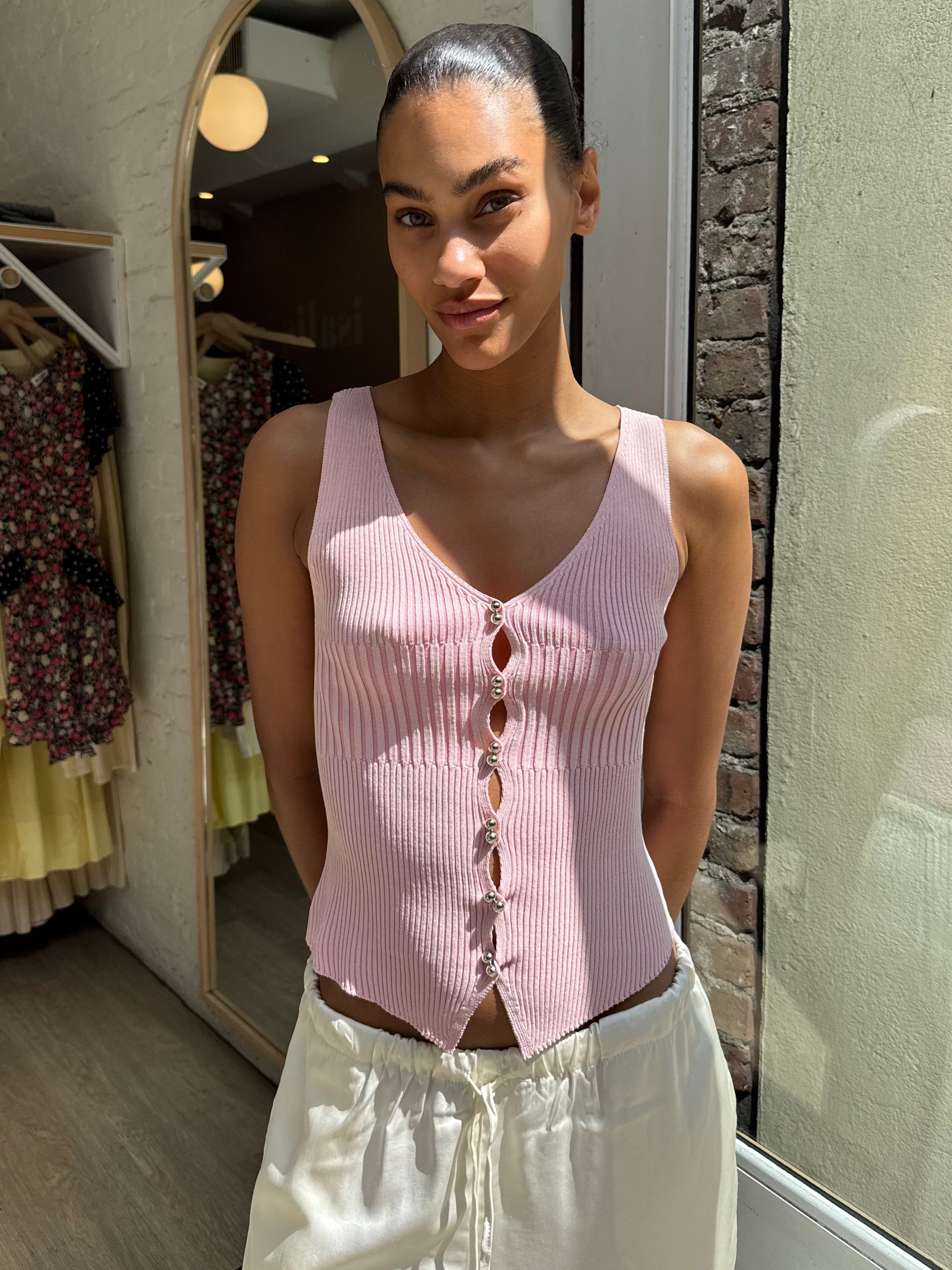 Chloe Knit Tank in Azalea