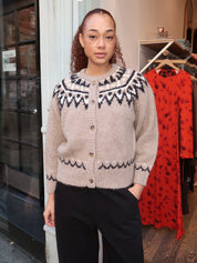 Alpaca Cabin Cardigan in Beige