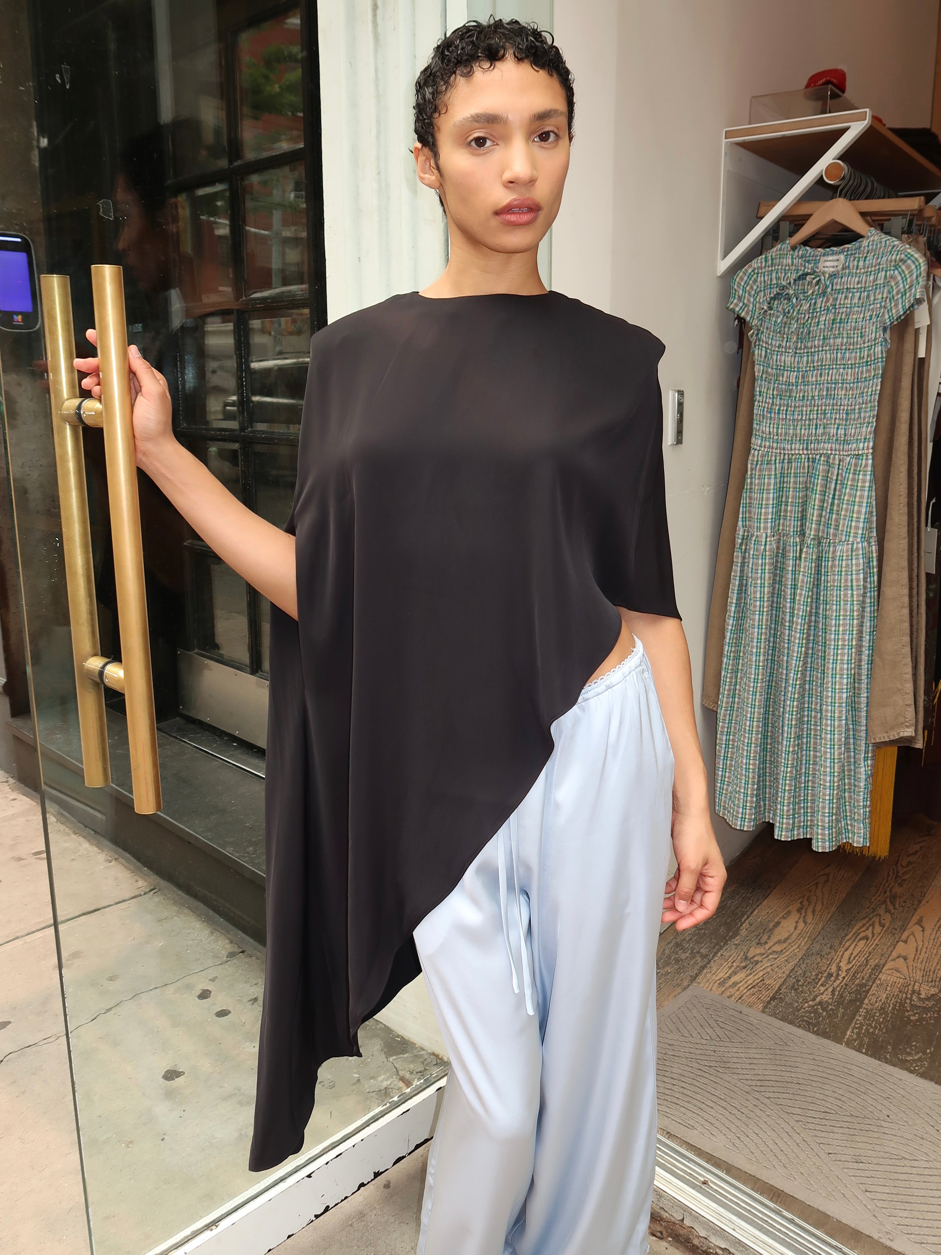 Allegra Asym Blouse in Black