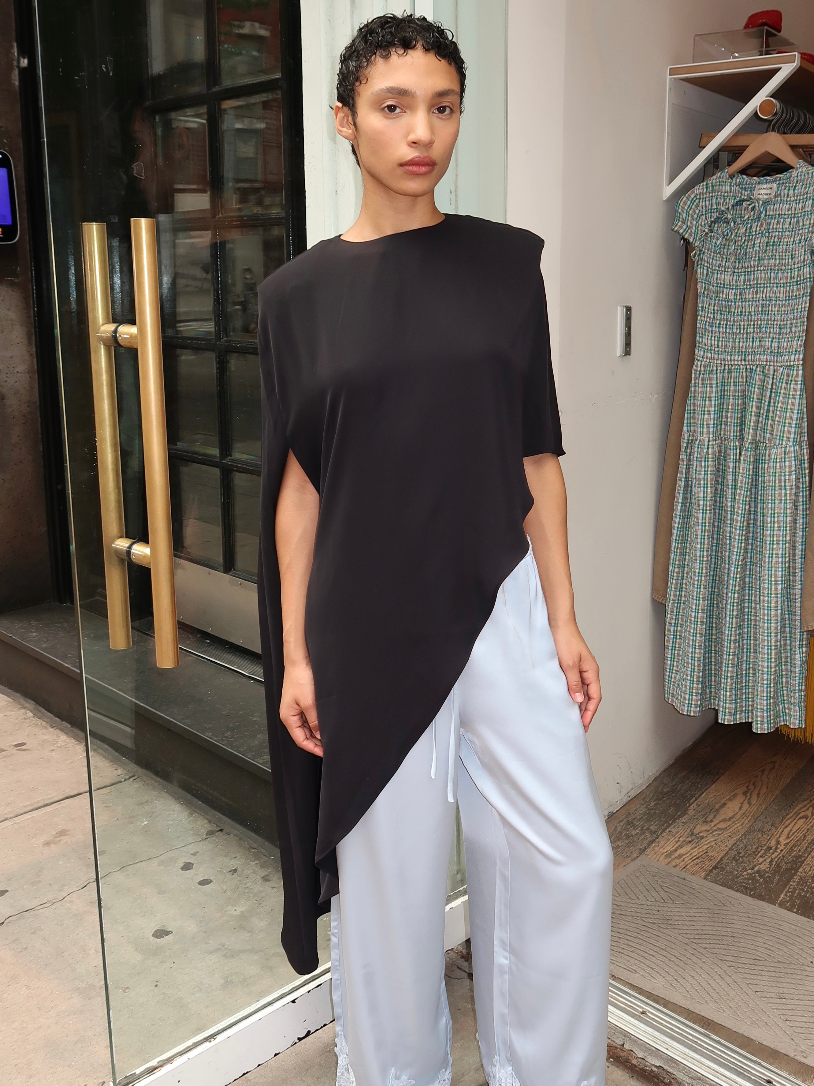 Allegra Asym Blouse in Black