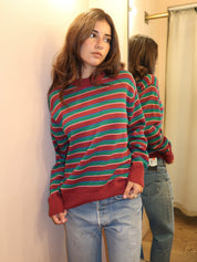 Striped Fitted Cotton Jumper in Multi