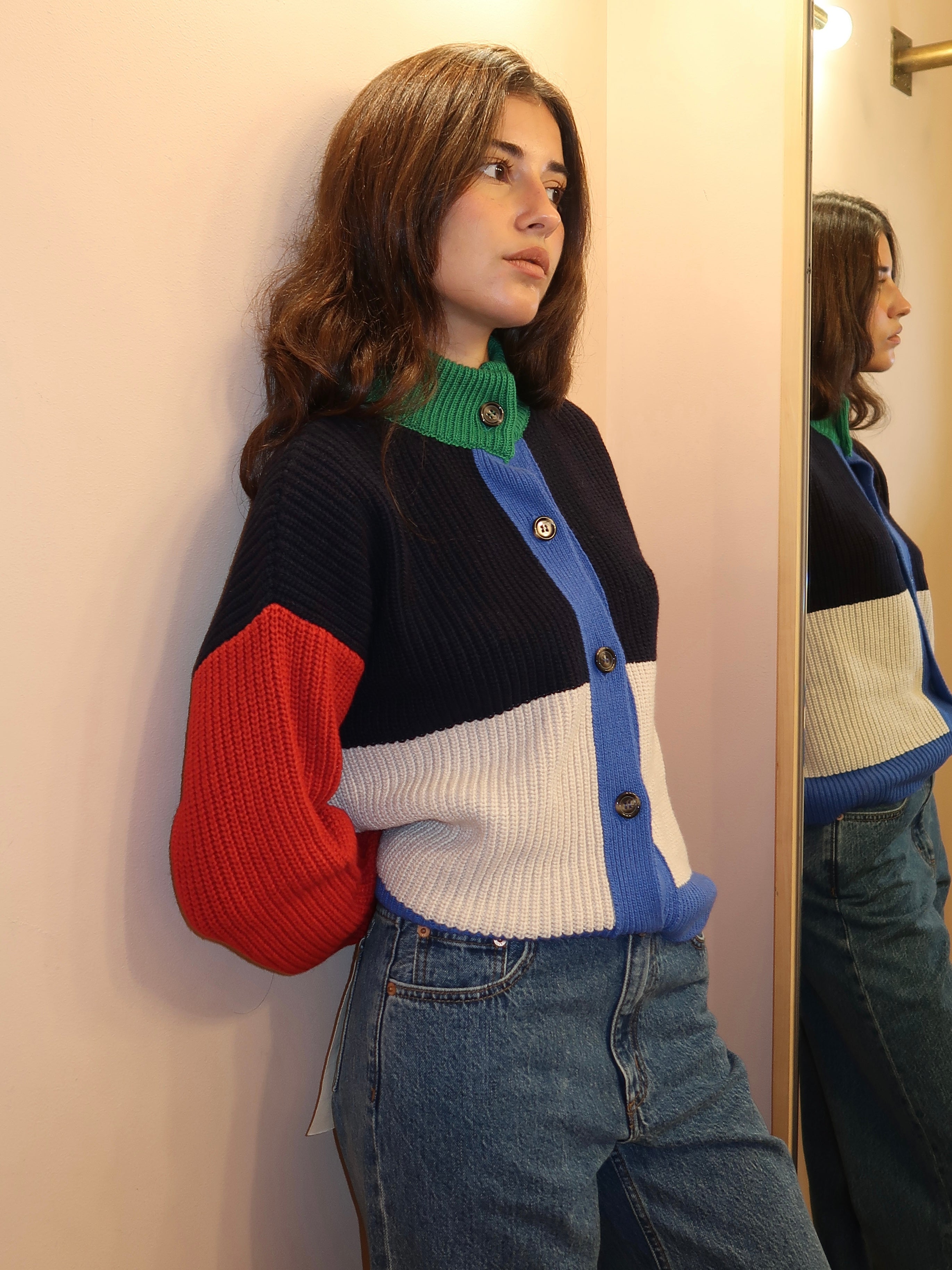 Color Block Cardigan in Multi – Isalis