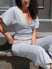 Booth Top in Blue Stripe