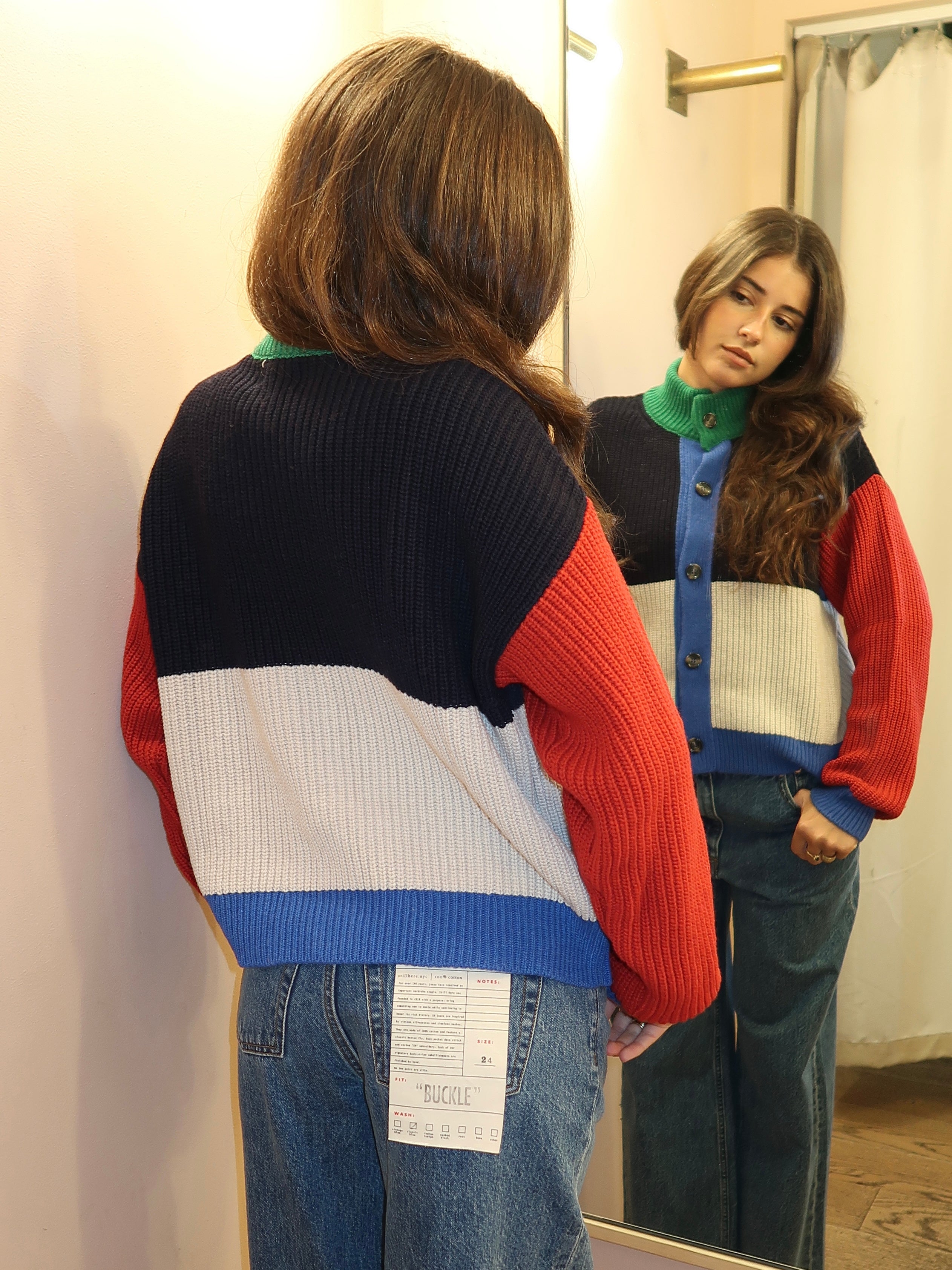 Color Block Cardigan in Multi