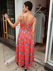 Victoria Dress in Blue Radishes