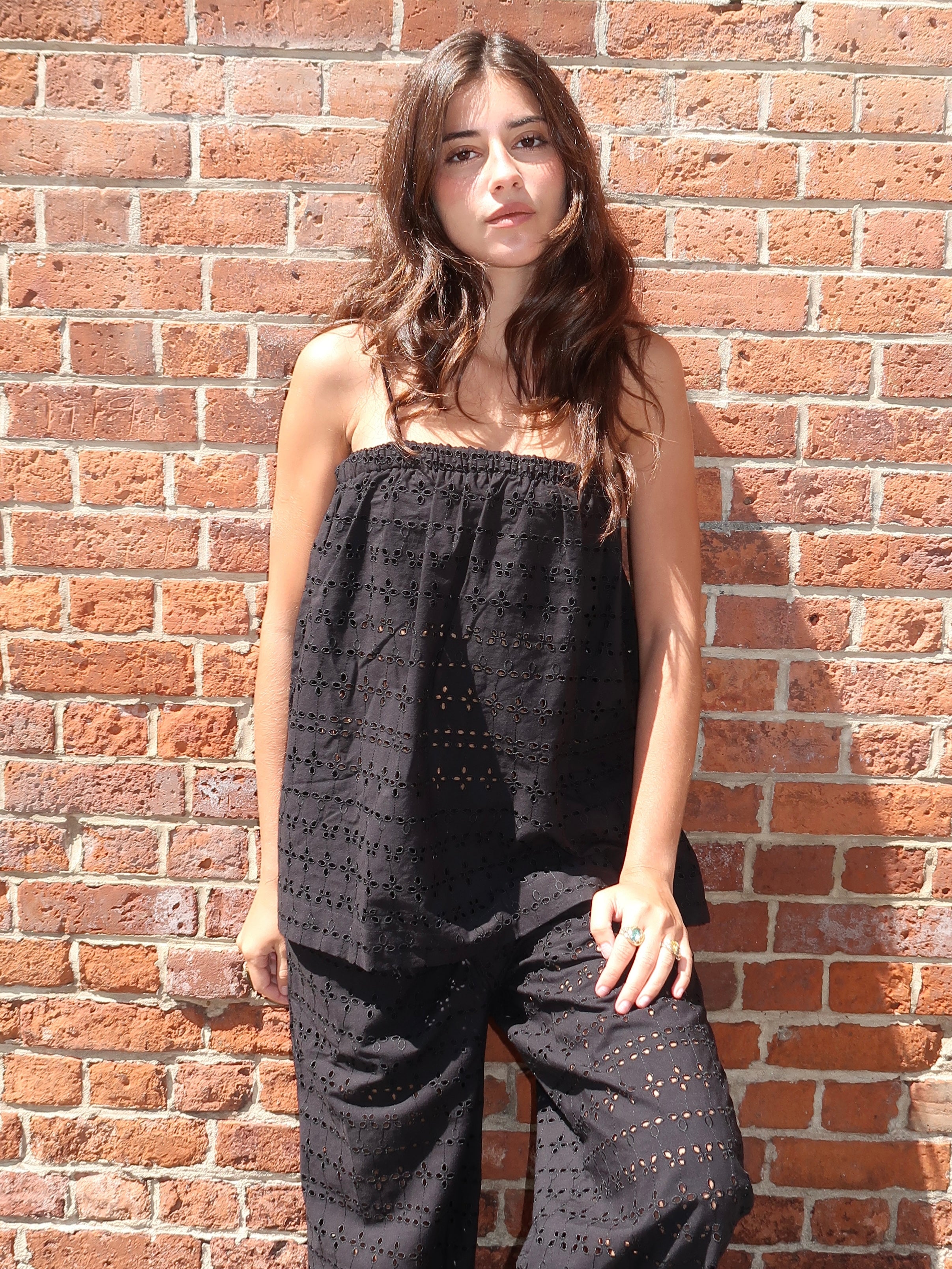 Navia Top in Agnes Broderie Anglaise Black
