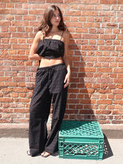 Ella Pant in Agnes Borderie Anglaise Black
